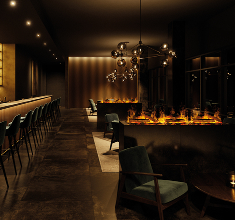 Electric fire eSENSE Single in the bar