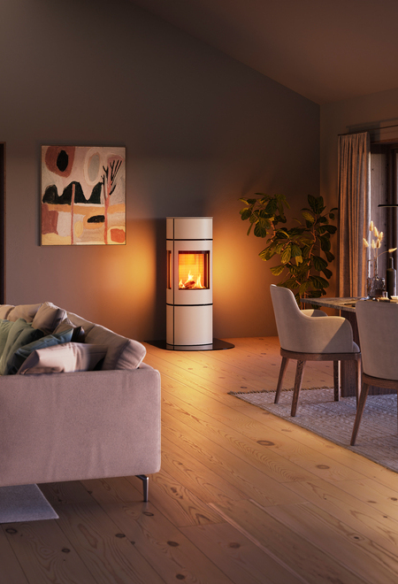 CARO 130 GAS in the colour sand in the living and dining room