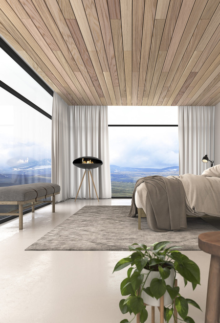 Bioethanol fireplaces Espoo Oak in the bedroom
