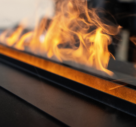 Water vapour from the electric fireplace Hybrid Mist with LED